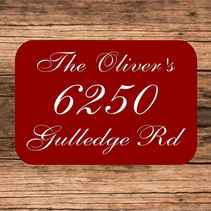 Personalized Home Address Sign Aluminum 6" x 10" Custom House Number Plaque