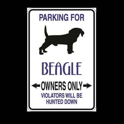 Beagle Parking Only Aluminum Sign 8" x 12"