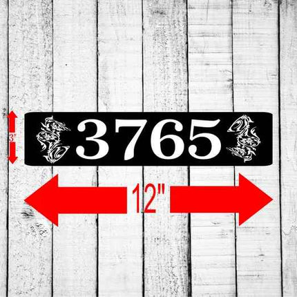 Personalized Home Address Sign Aluminum 3" x 12" Custom House Number Plaque